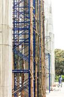 Concrete construction scaffolding poles.