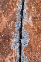 Detail of soil surface, concrete road, cracking. photo