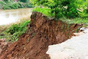 Slabs with landslide. photo