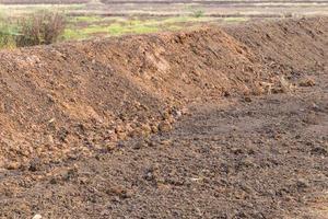 Surface of pile of loamy soil. photo