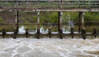Overflow dam spillways. photo