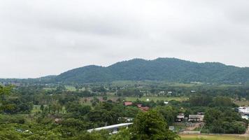 Mountains with rustic residences. photo