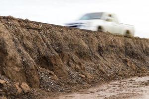 Underground road with car. photo