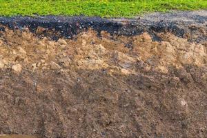 Soil surface under the road was eroded. photo