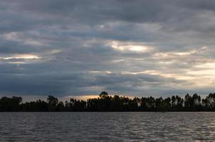 Water wave with cloudy skies. photo