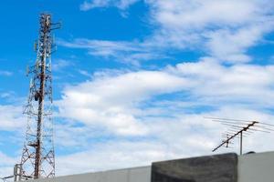 Telecommunications mast antenna. photo