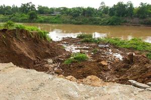 Slabs with landslide. photo