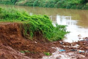 Landslide river debris. photo