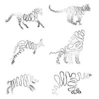 set of animals made from ribbon vector