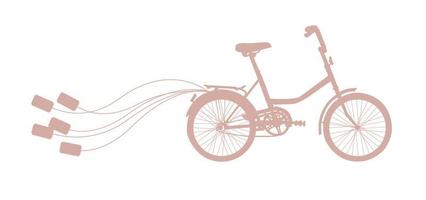 ilustración vectorial con bicicleta de boda retro vector