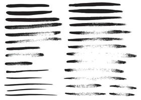 Set of different grunge brush strokes. vector
