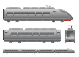 tren de pasajeros gris vector
