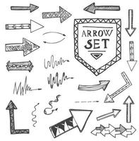 Hand drawn arrow icons set isolated on white background. vector