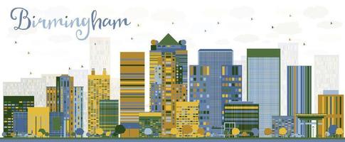 Abstract Birmingham Alabama Skyline with color Buildings vector