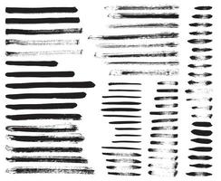 Set of different grunge brush strokes. vector