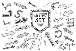 Hand drawn arrow icons set isolated on white background. vector