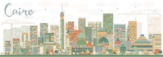 Abstract Cairo Skyline with Color Buildings. vector