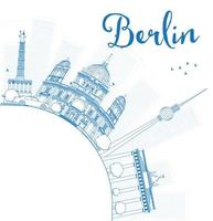 horizonte de berlín con edificio azul y espacio para copiar. vector