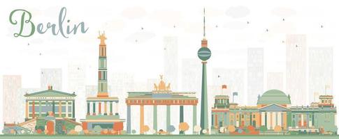 Abstract Berlin Skyline with Color Buildings. vector