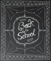 Back to school chalk lettering on black background. vector