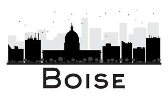 silueta en blanco y negro del horizonte de la ciudad de boise. vector