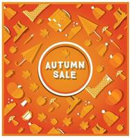 Autumn sale banner. vector