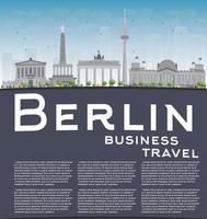 Berlin skyline with grey building, blue sky and copy space vector