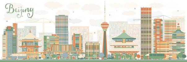 Abstract Beijing Skyline with Color Buildings. vector