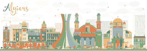 Abstract Algiers Skyline with Color Buildings. vector