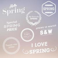 Set of spring typographic design elements vector