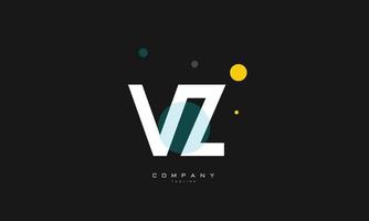 alfabeto letras iniciales monograma logo vz, zv, v y z