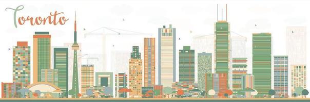 Abstract Toronto skyline with color buildings. vector