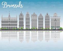 Brussels skyline with Ornate buildings of Grand Place vector