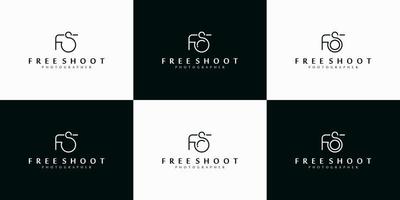 logotipo de fotógrafo con fs inicial, referencia para negocios vector