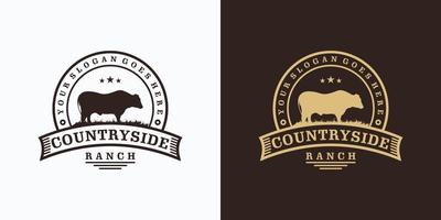 inspiración del logotipo del rancho vintage vector