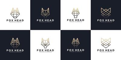 Set of fox head logo,logo reference for business vector