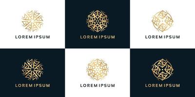 luxury ornament flower logo vector
