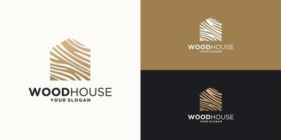 ilustración de la casa de madera. diseño de logotipo de casa vector