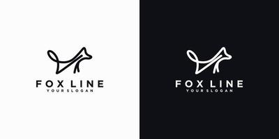 fox logo with minimalist line art,logo reference for business vector