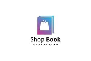 book logo design inspiration with logo design shopping bag. vector