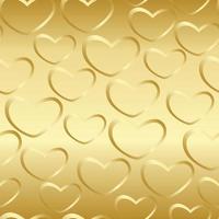 Fondo de patrón transparente brillante oro con corazones vector