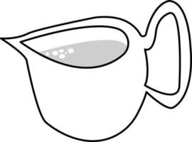 Milk jug, sketch style doodle vector illustration. White background