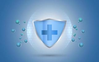 Virus protection shield illustration design vector