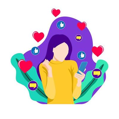 Happy expression with flat design vector