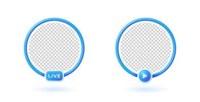 marco azul de usuario de avatar de video de transmisión en vivo de redes sociales