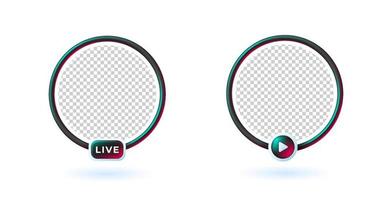 Social media live streaming video avatar user frame vector