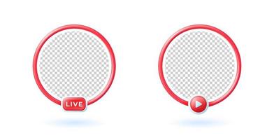 Social media live streaming video avatar user red frame