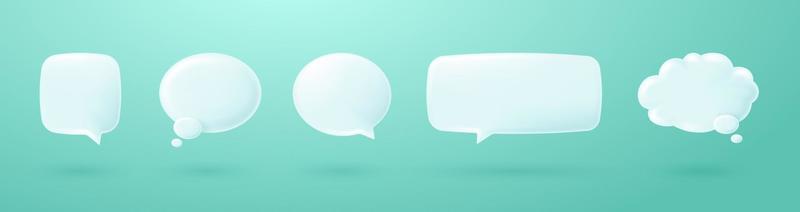 3d white speech bubble chat icon collection