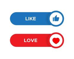 Like and Love Icon Vector in Bar Button