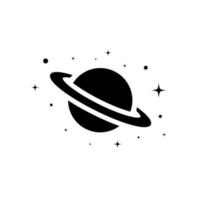 vector de icono de saturno. símbolo de signo de planeta anillo aislado sobre fondo blanco